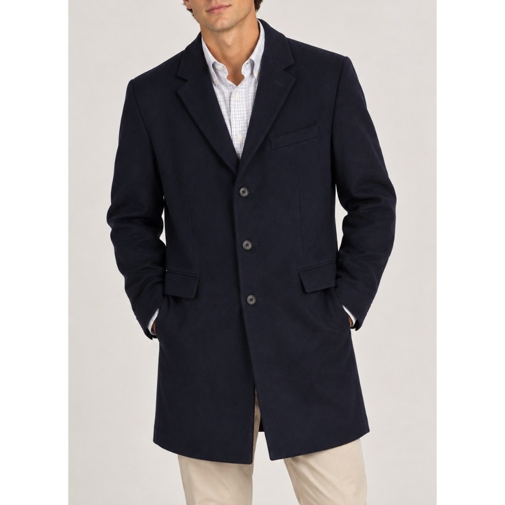 Banana Republic Kevin Love Mens Navy Wool Blend Topcoat Jacket 352410-00 Size L